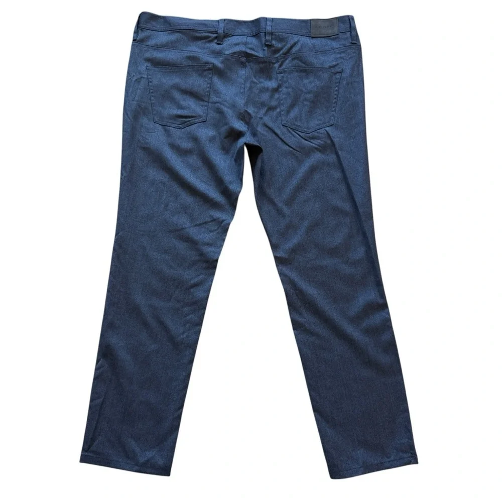 J. Hilburn Pants Mens 40x30 Blue Denim Look Straight Leg 5-Pocket Stretch Wool